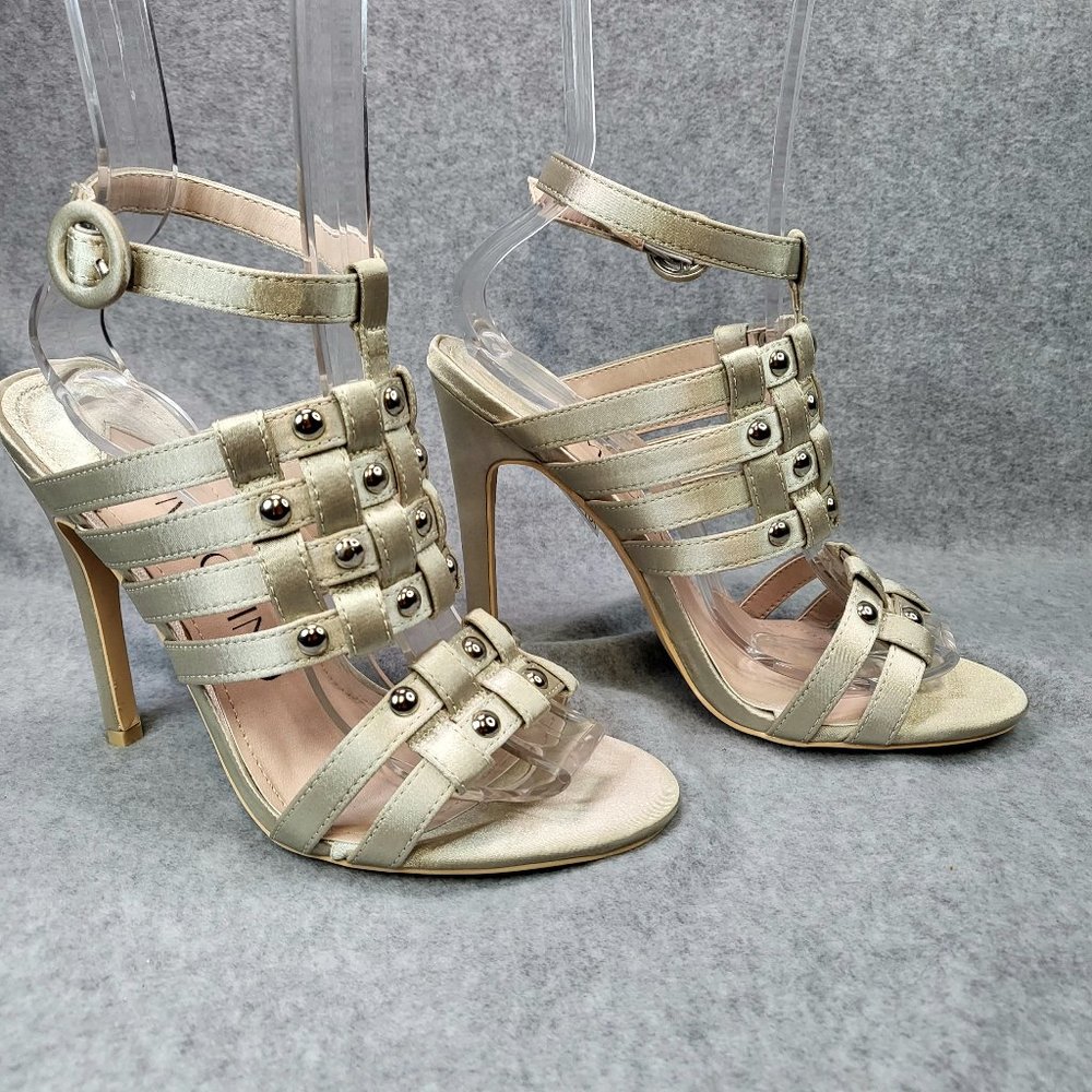 Mack J Light Olive Green Satin High Heel Sandal Shoes